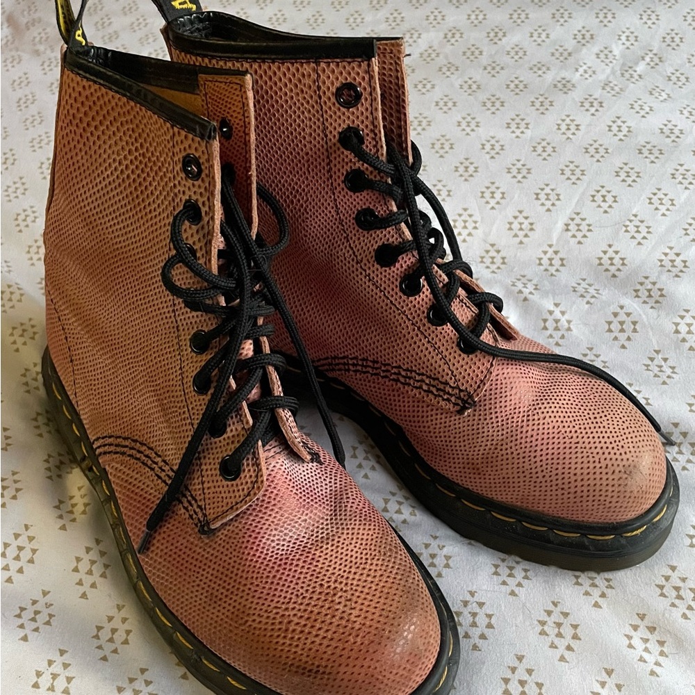 Dr. Martens Pink Lace-Up Boots